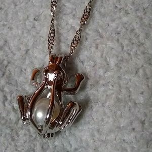 Frog cage necklace